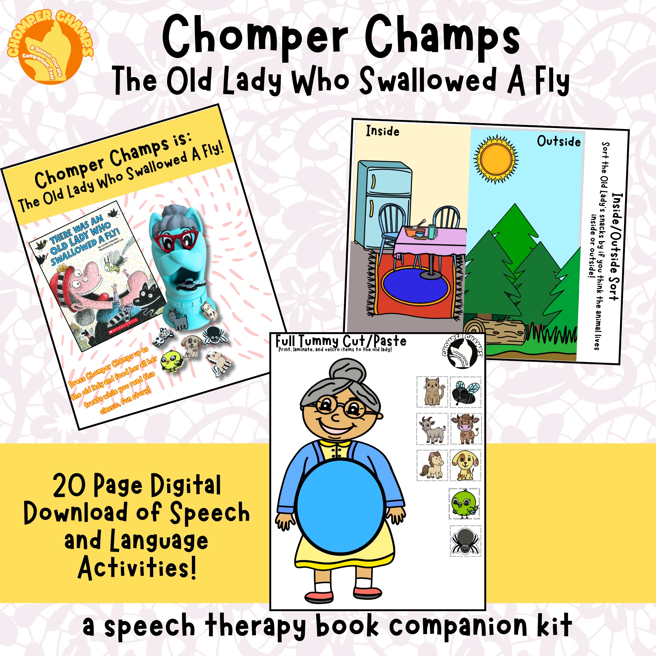 The Old Lady Who Swallowed A Fly Speech Therapy Kit *Accessory Kit*