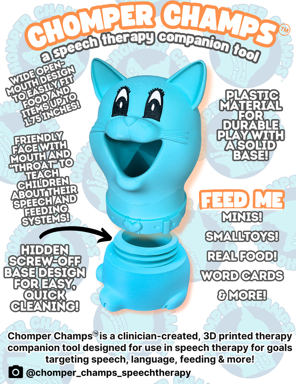 Chomper Champs Speech Therapy Companion Tool - Lulu the Cat