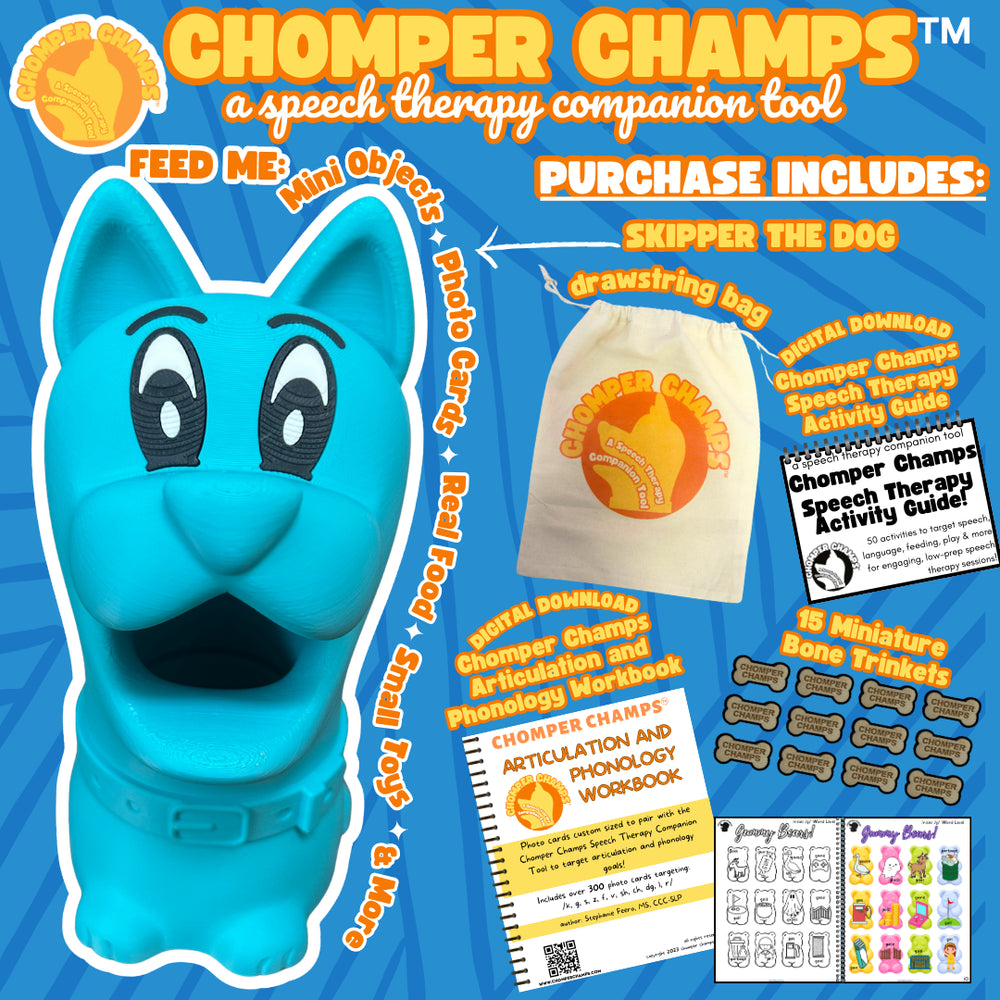 Chomper Champs Speech Therapy Companion Tool - Skipper The Dog